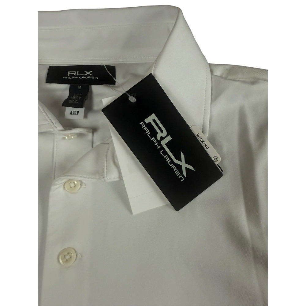 RLX RALPH LAUREN Golf Polo Mens M White Performance Wicking Stretch NEW Tags - Picture 7 of 13